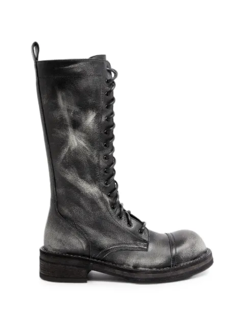 Ann Demeulemeester brushed leather lace-up combat boots