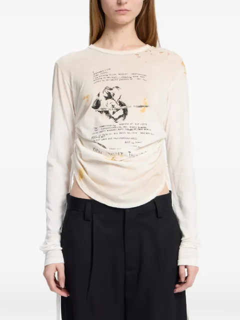 Ann Demeulemeester t-shirt effet usé à slogan imprimé