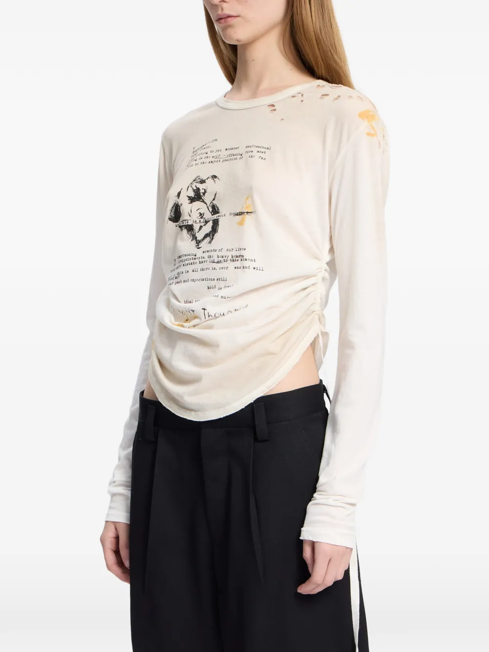 Ann Demeulemeester T-shirt met tekst Wit