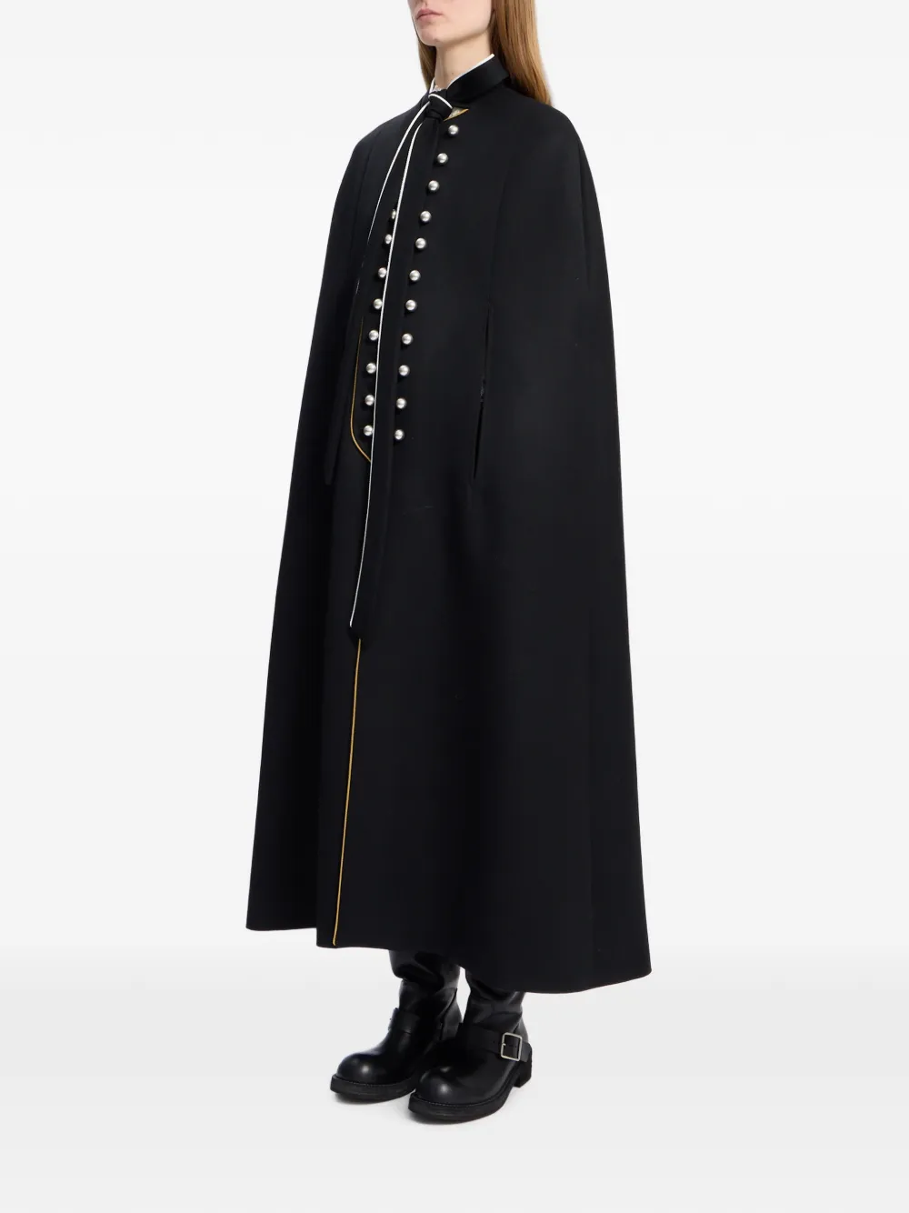Ann Demeulemeester Button-embellished Cape in Black, view 3
