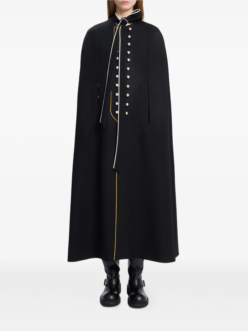 Ann Demeulemeester Button-embellished Cape In Black