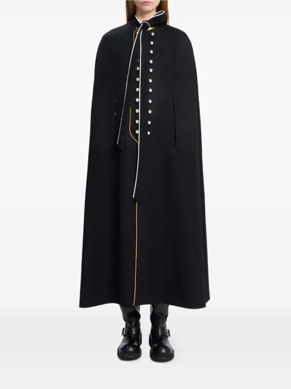 Ann Demeulemeester Button-embellished Cape in Black