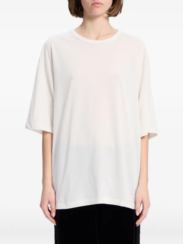 Ann Demeulemeester Slogan-print Jersey T-shirt in Neutrals