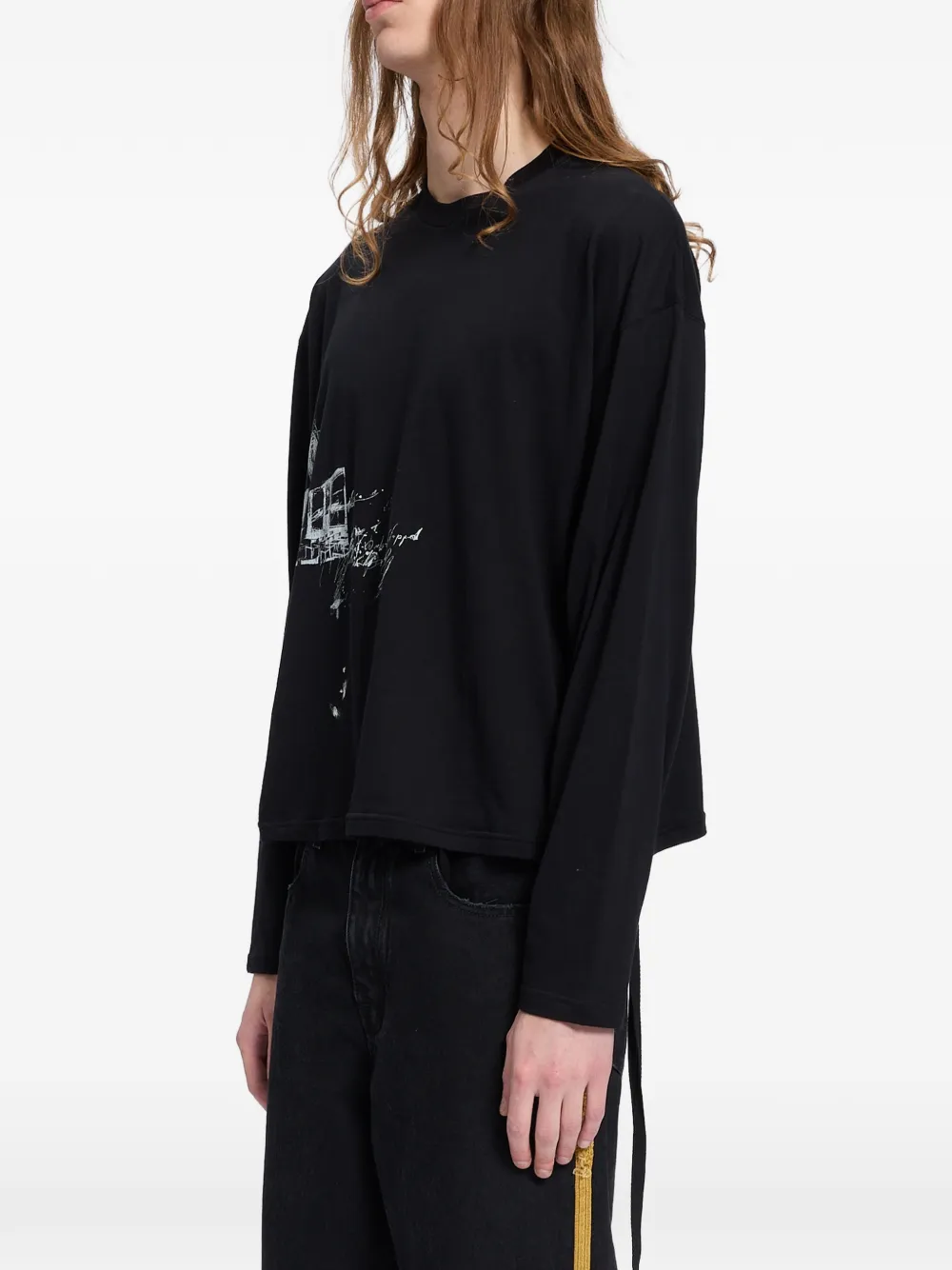 Ann Demeulemeester T-shirt met print Zwart
