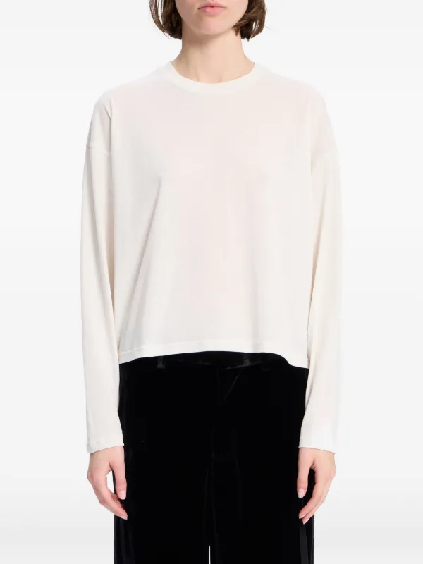 Ann Demeulemeester Graphic-print Long-sleeve T-shirt in Neutrals