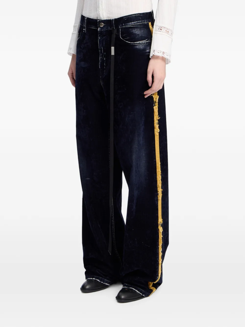 Ann Demeulemeester Gerafelde jeans Blauw