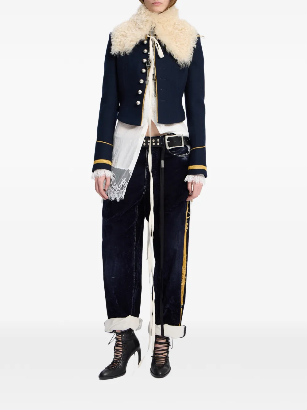 Ann Demeulemeester Gerafelde jeans Blauw