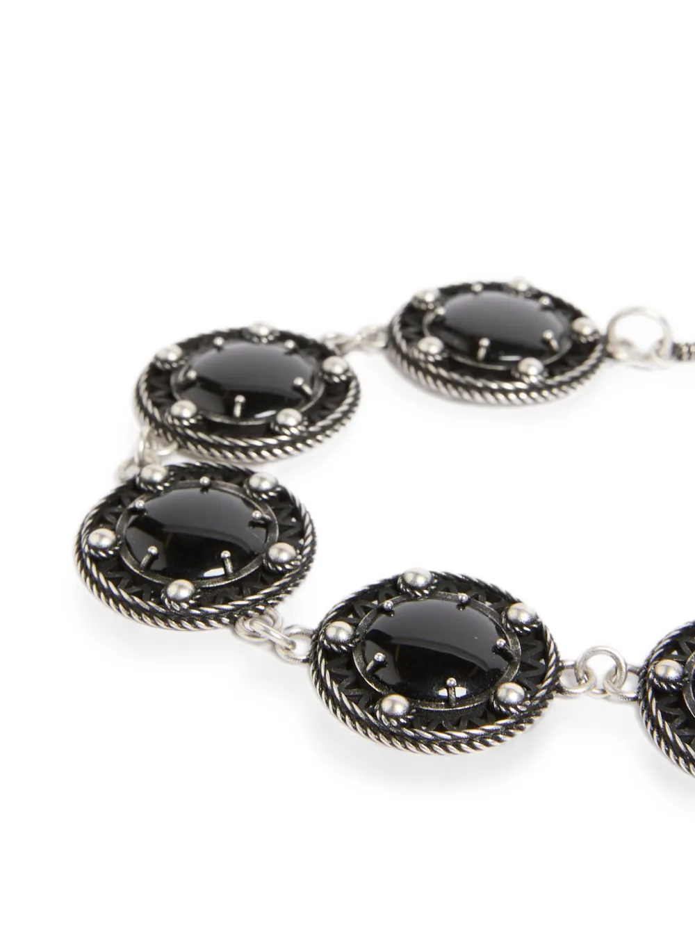 Ann Demeulemeester Cabochon-embellished Engraved Bracelet in Silver, view 2