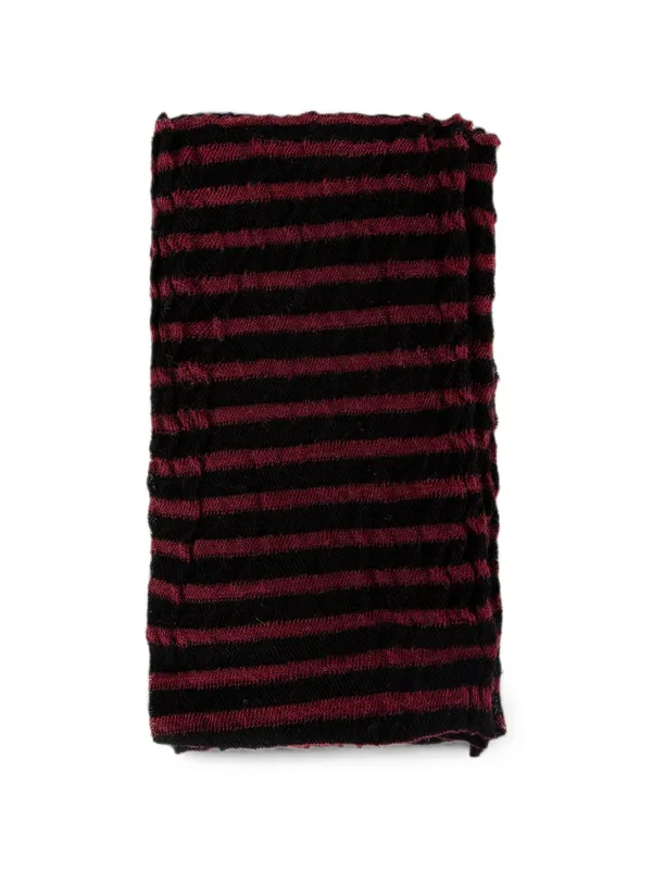 Ann Demeulemeester Osa Striped Crepe-knit Scarf in Black