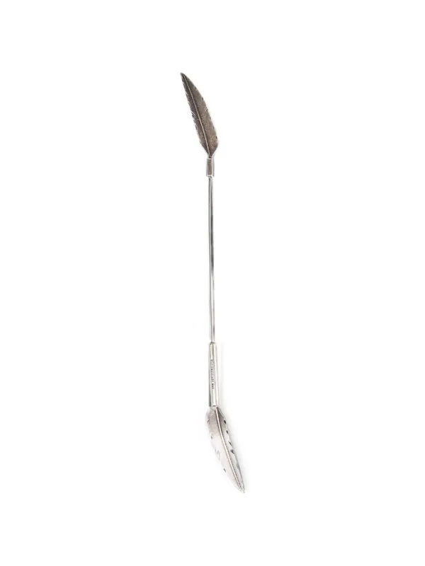 Ann Demeulemeester Feather-detail Lapel Pin in Silver