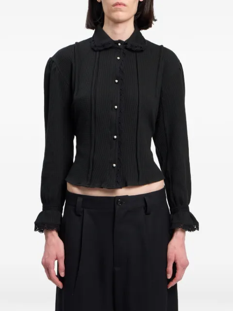 Ann Demeulemeester blouse bordée de dentelle à design gaufré