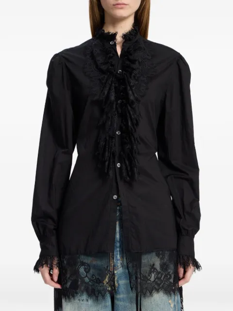 Ann Demeulemeester ruffled lace-trim shirt
