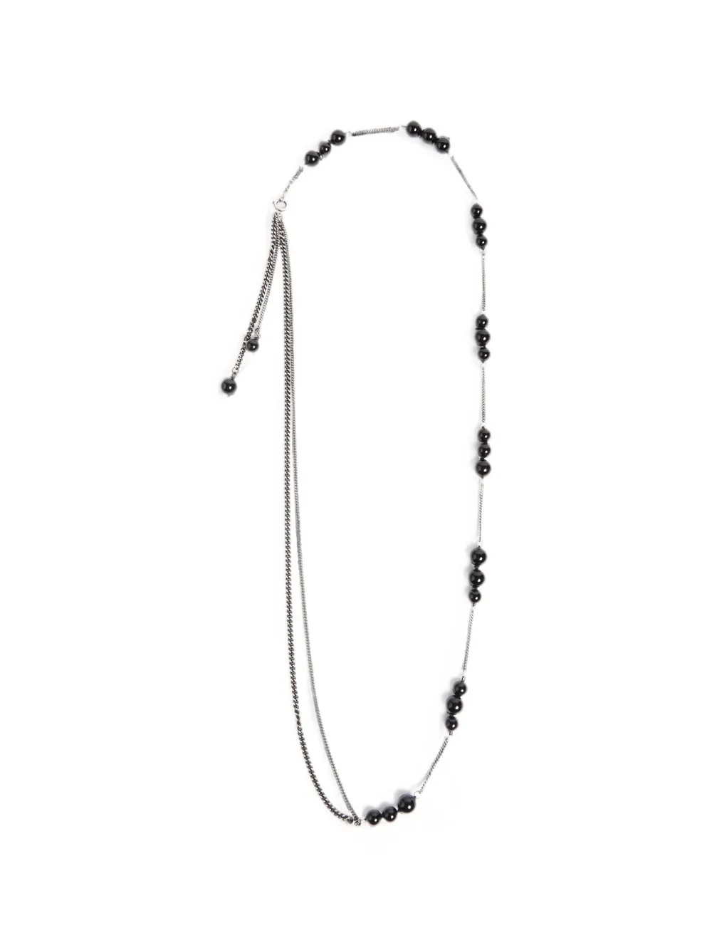 Ann Demeulemeester Collana Lota con perline in onice - Argento