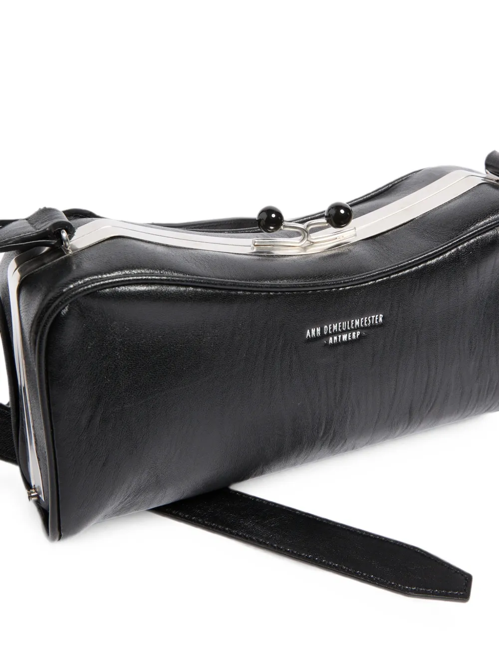 Ann Demeulemeester Schoudertas met metalen montuur Zwart