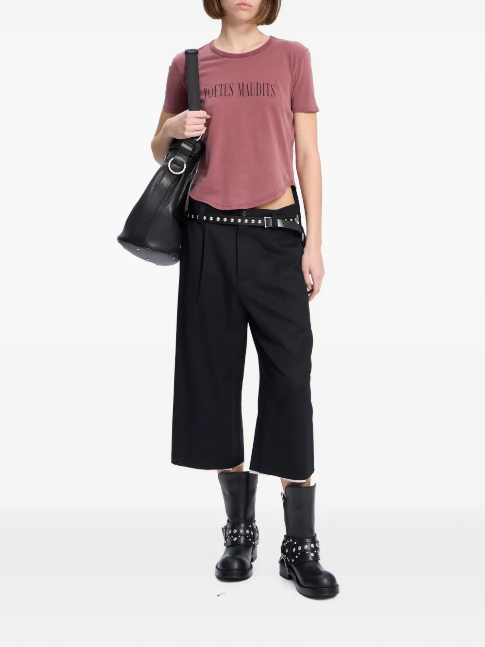 Ann Demeulemeester T-shirt met tekst Roze