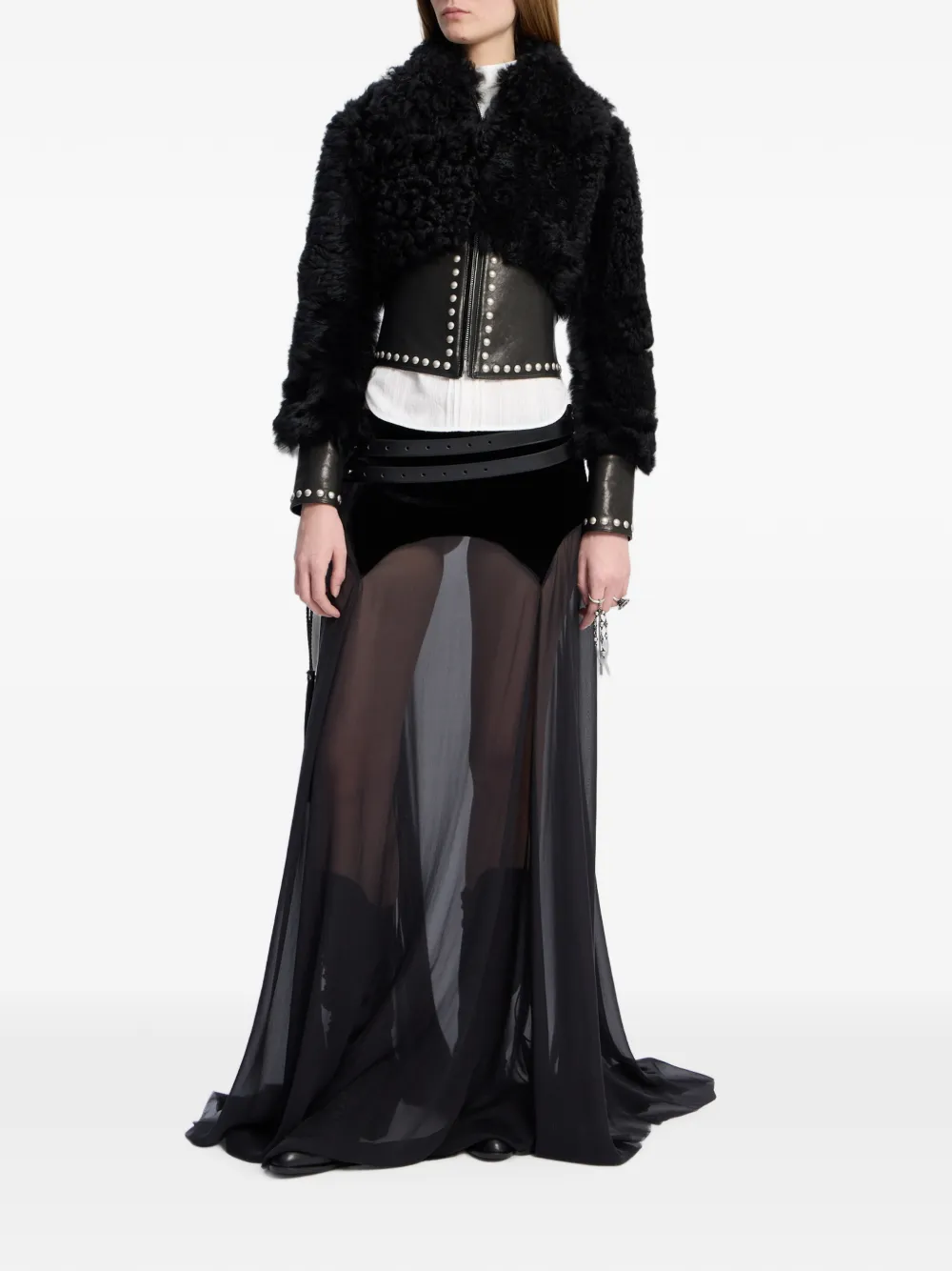Ann Demeulemeester Silk-chiffon Maxi Skirt in Black, view 2