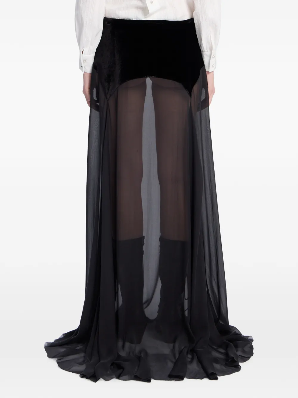 Ann Demeulemeester Silk-chiffon Maxi Skirt in Black, view 4