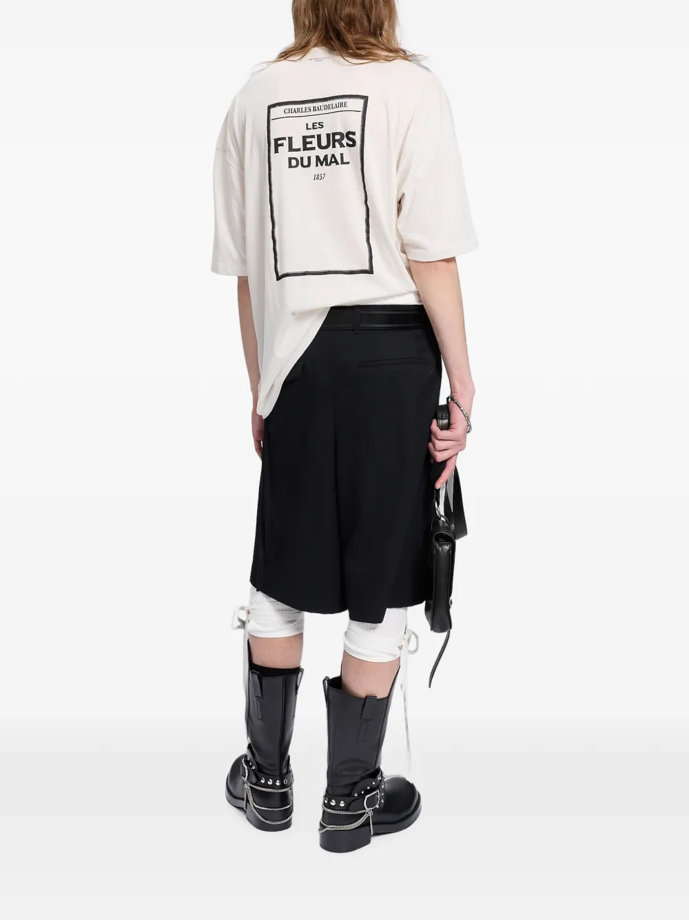 Ann Demeulemeester T-shirt met tekst Beige