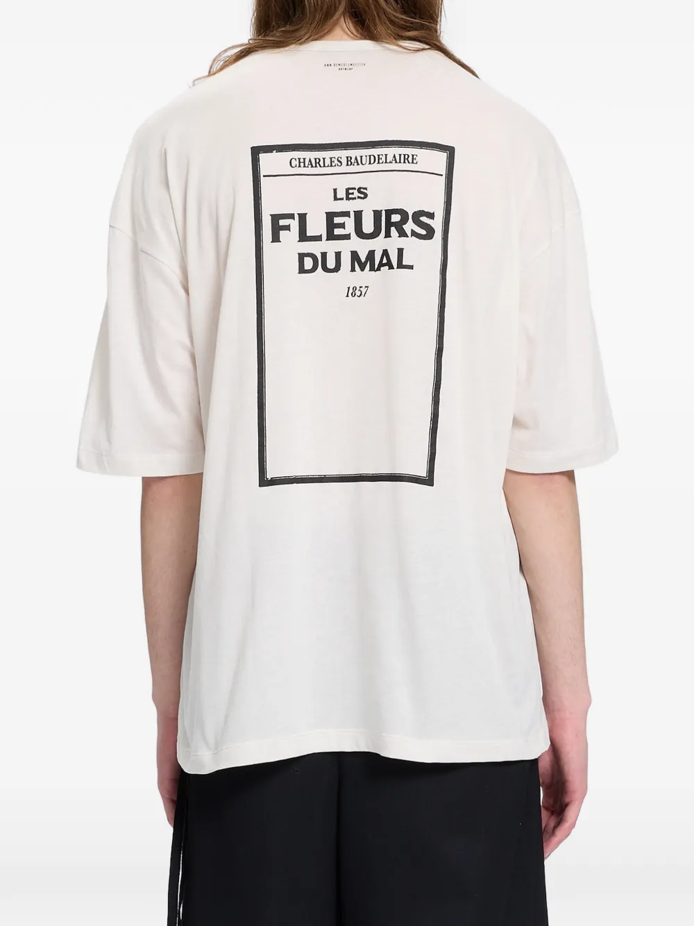 Ann Demeulemeester T-shirt met tekst Beige