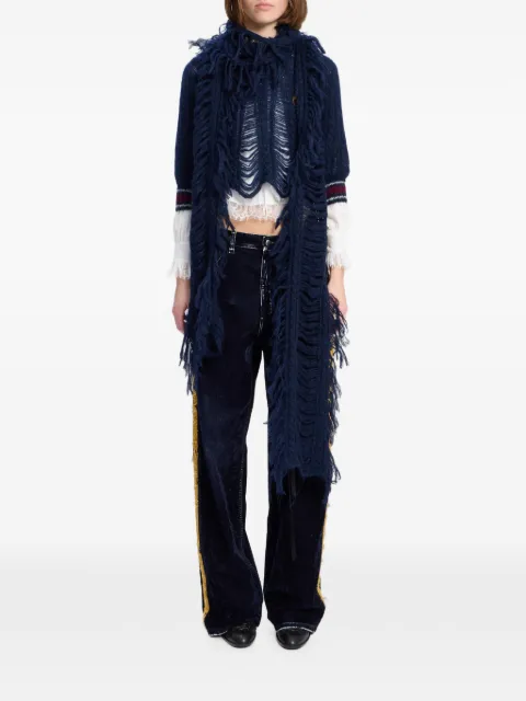 Ann Demeulemeester brushed-knit fringed scarf