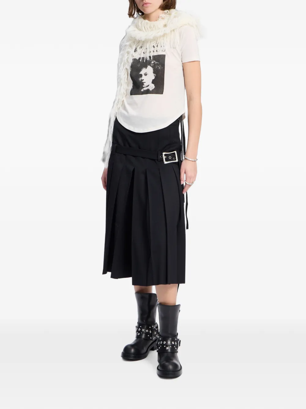 Ann Demeulemeester Le Voyou T-shirt met grafische print Beige
