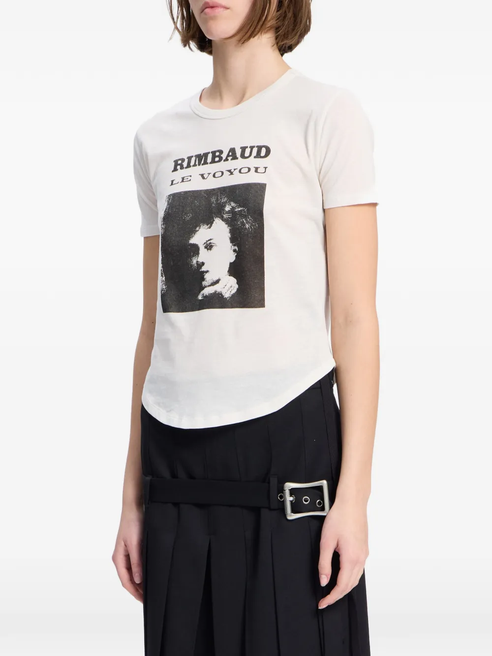 Ann Demeulemeester Le Voyou T-shirt met grafische print Beige