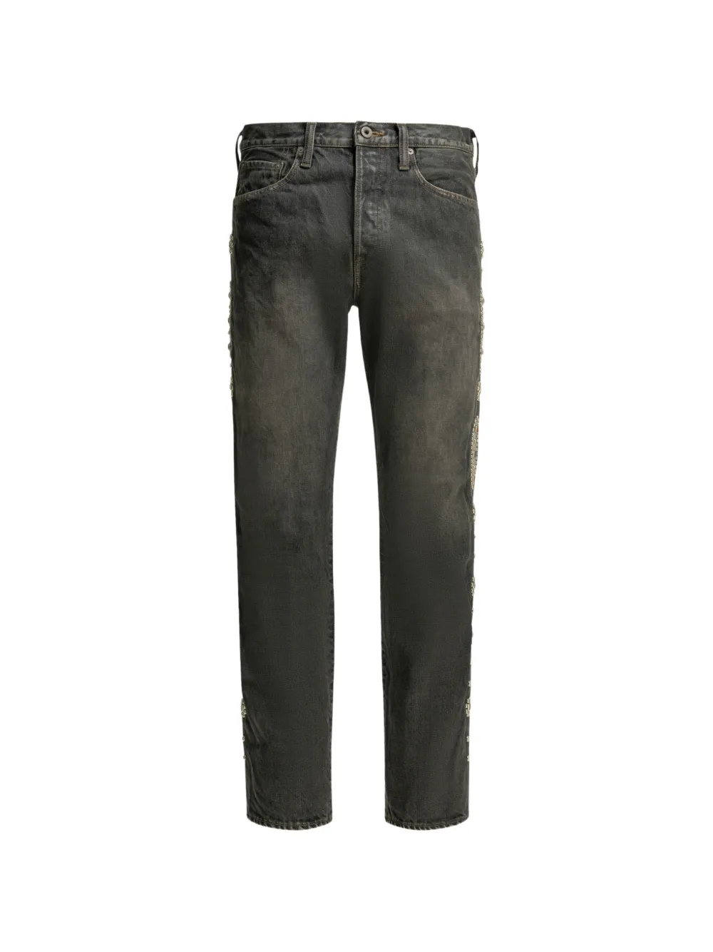 KAPITAL stud-embellished straight-leg jeans - Grigio