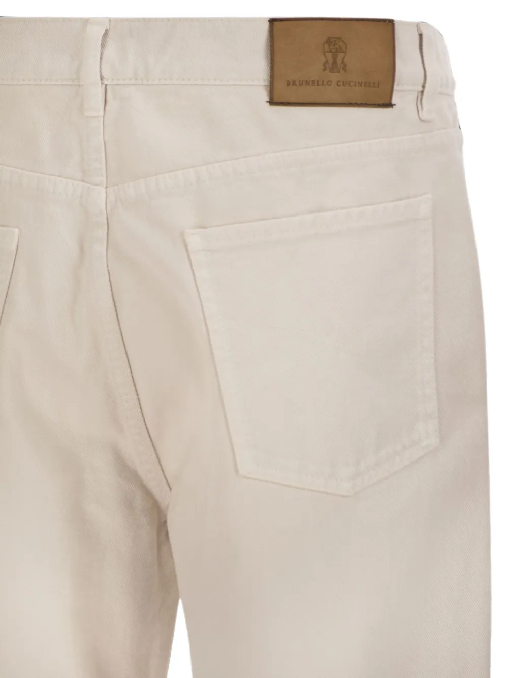 Brunello Cucinelli Jeans met toelopende pijpen en vijf zakken Wit
