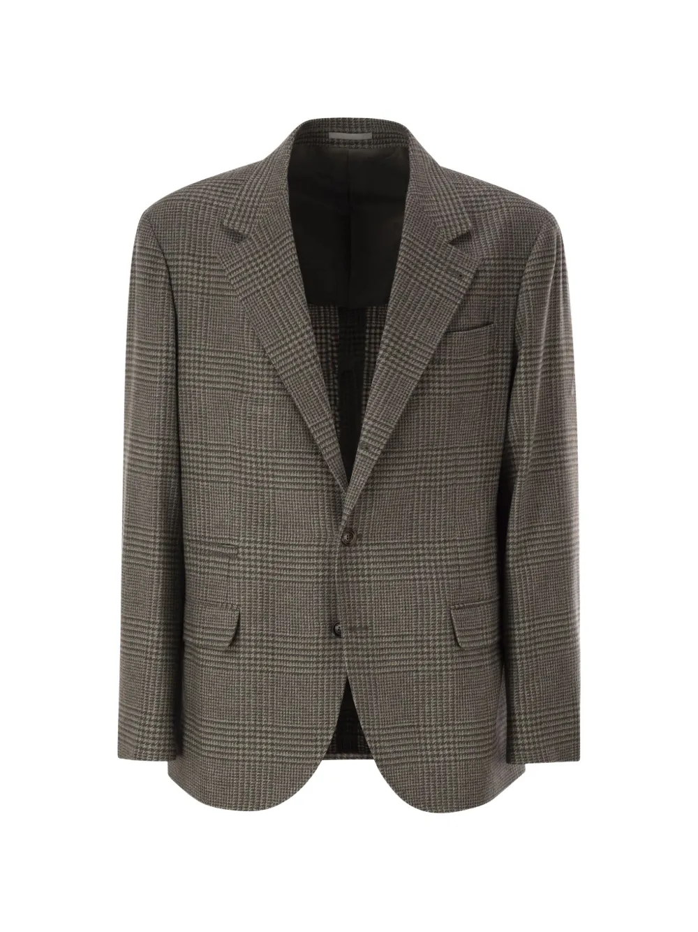 Brunello Cucinelli check-pattern long-sleeve blazer - Grigio