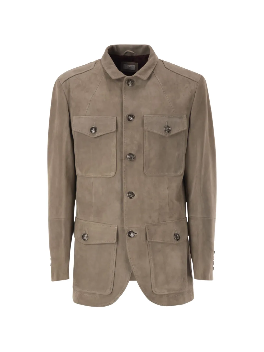 Brunello Cucinelli suede leather safari jacket - Grigio
