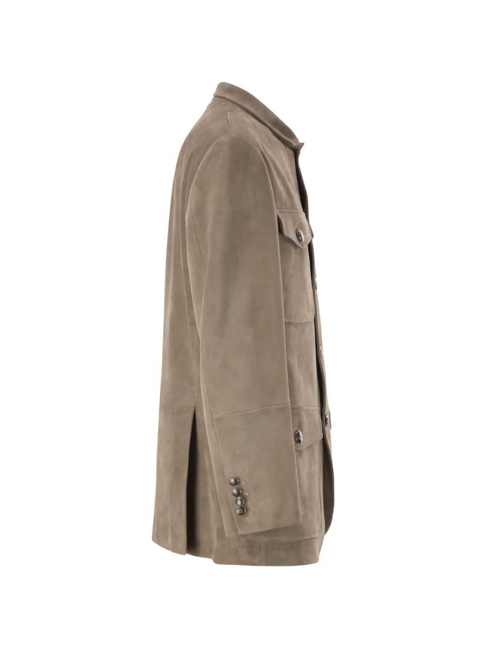 Brunello Cucinelli Suède leren jack Grijs