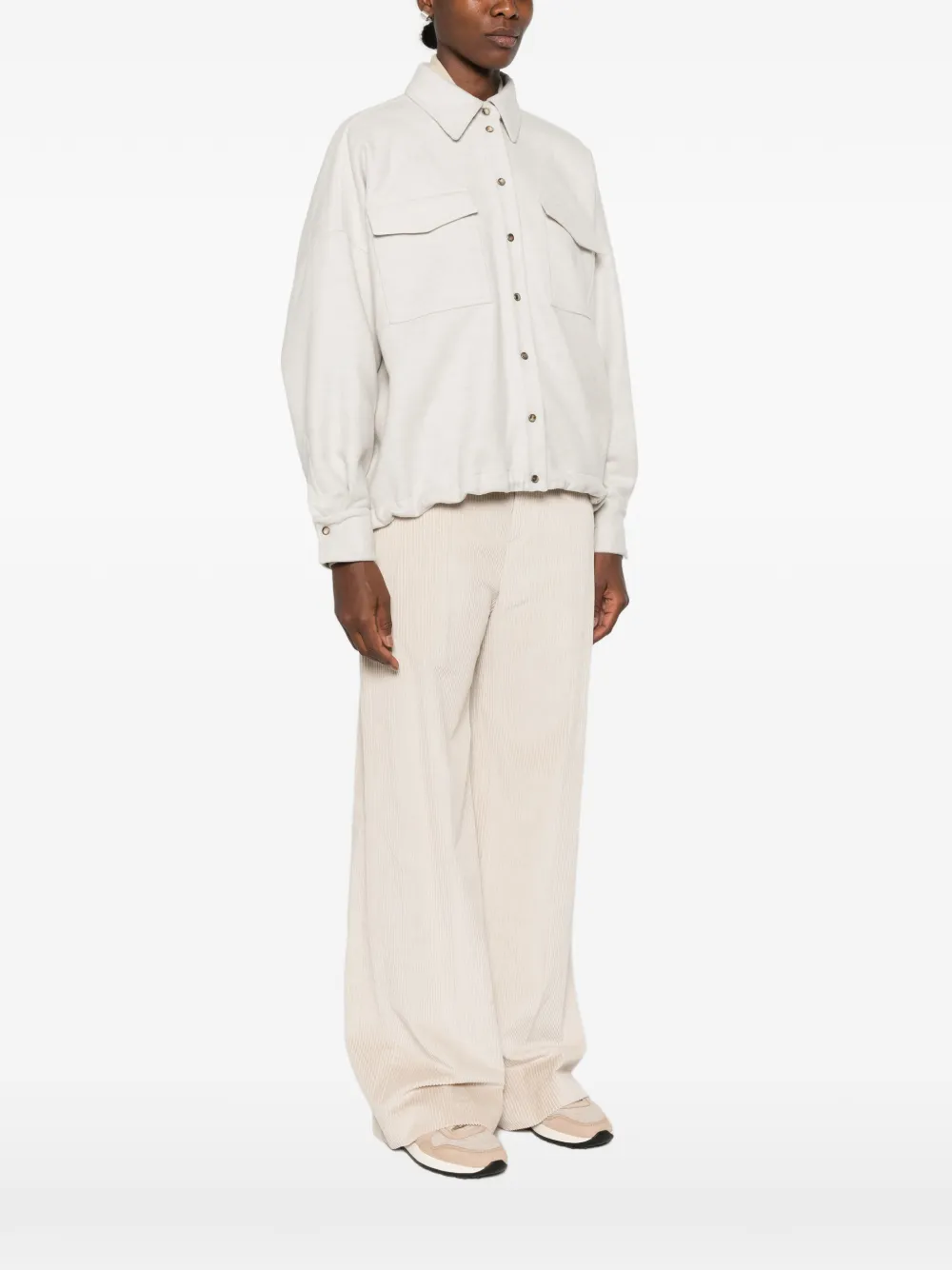 Brunello Cucinelli Jack met klepzak en knopen Wit