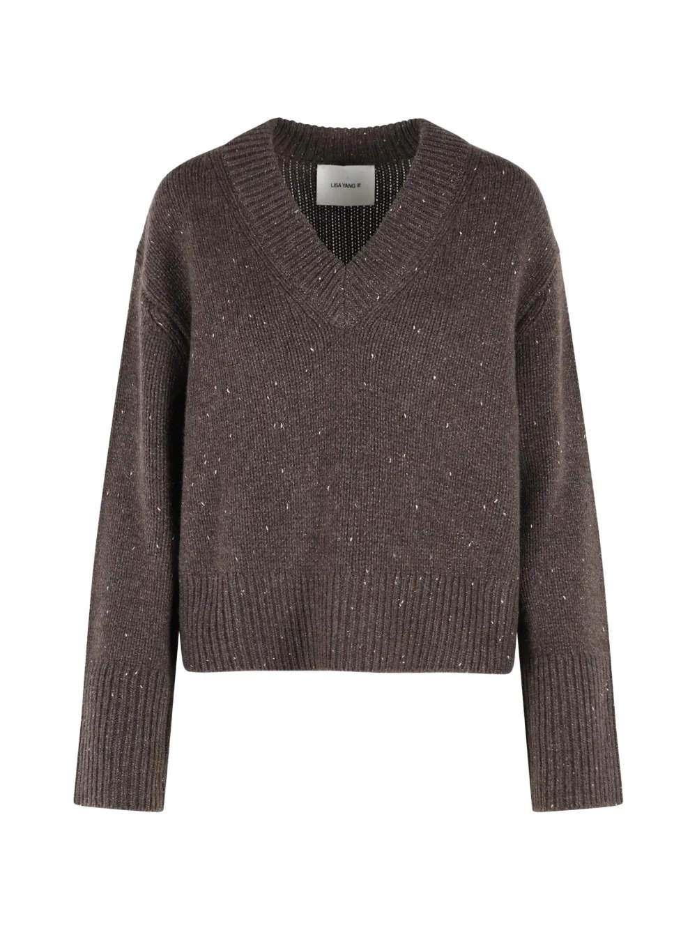 Lisa Yang ribbed V-neck sweater - Marrone