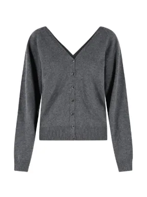 MM6 Maison Margiela シアーニット カーディガン | グレー | FARFETCH JP