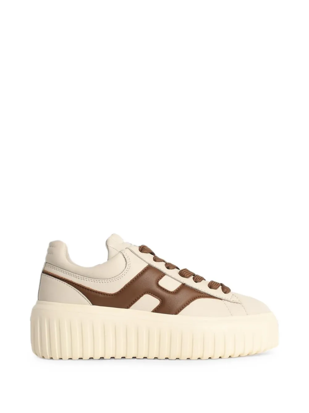 Hogan H-Stripes leather sneakers Beige