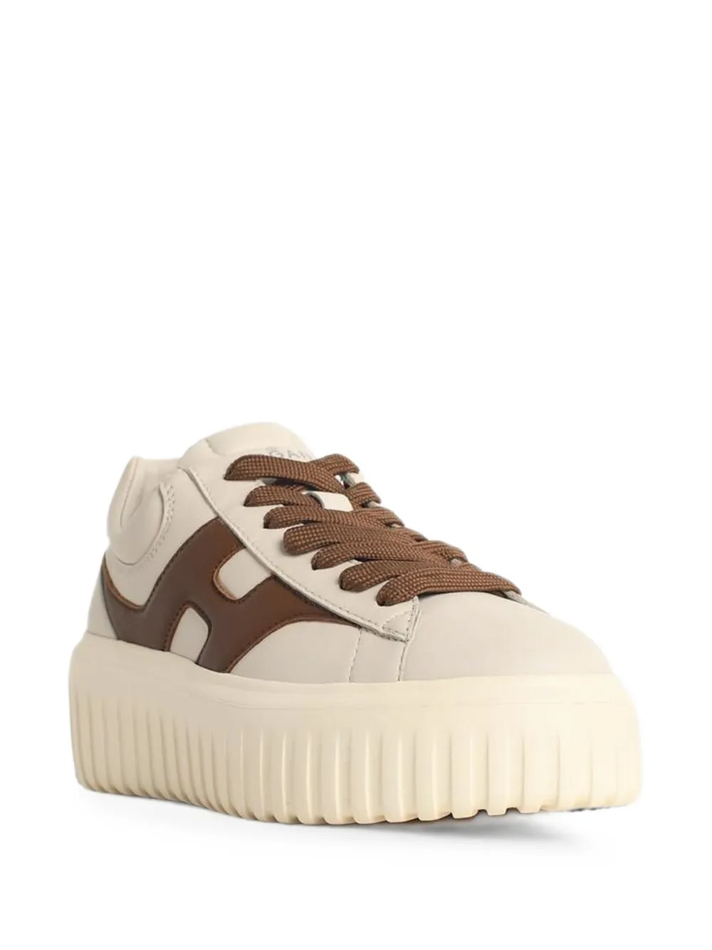 Hogan H-Stripes leather sneakers Beige