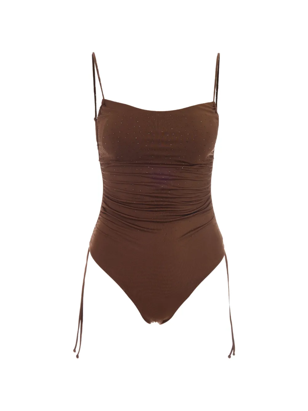 MC2 Saint Barth crystal-embellished ruched swimsuit
