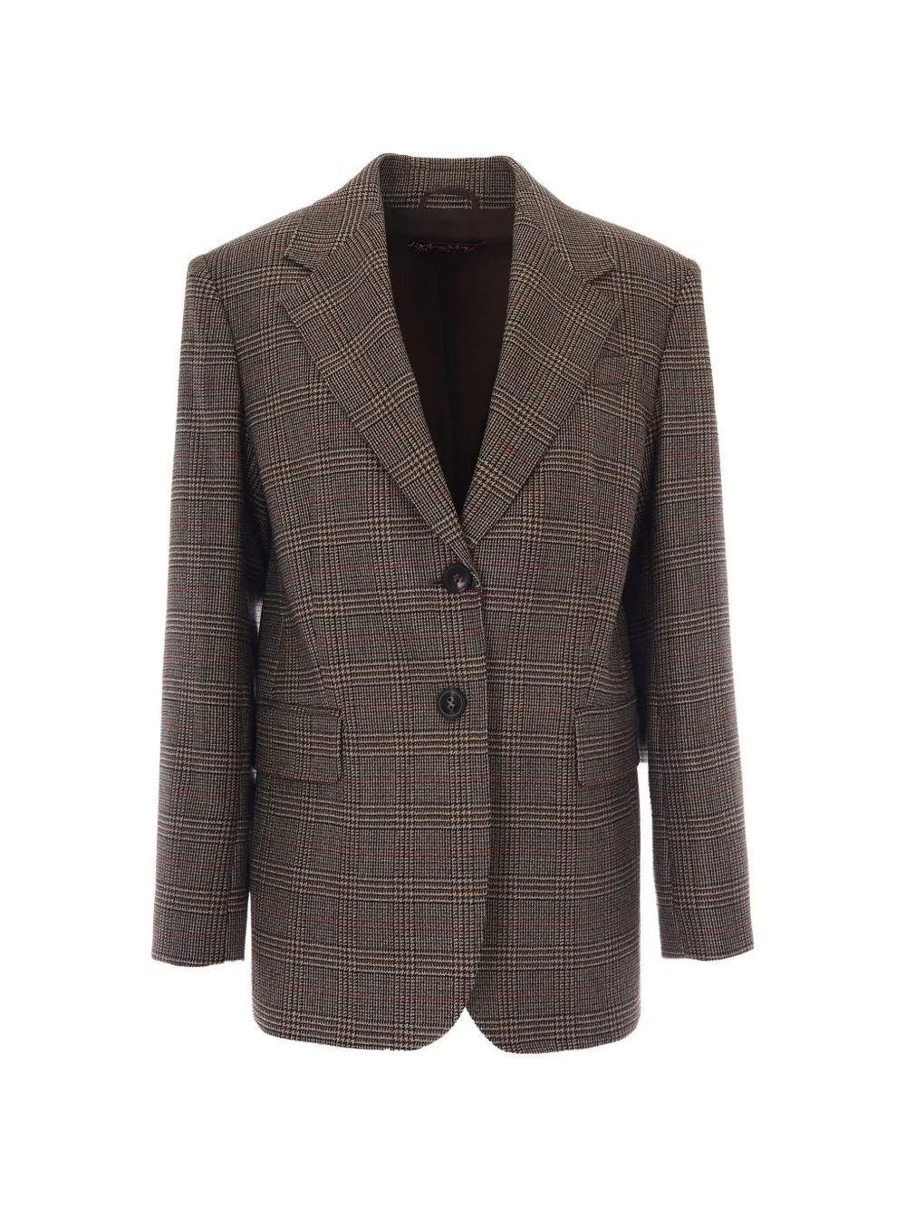 Max Mara check-pattern wool blazer - Braun