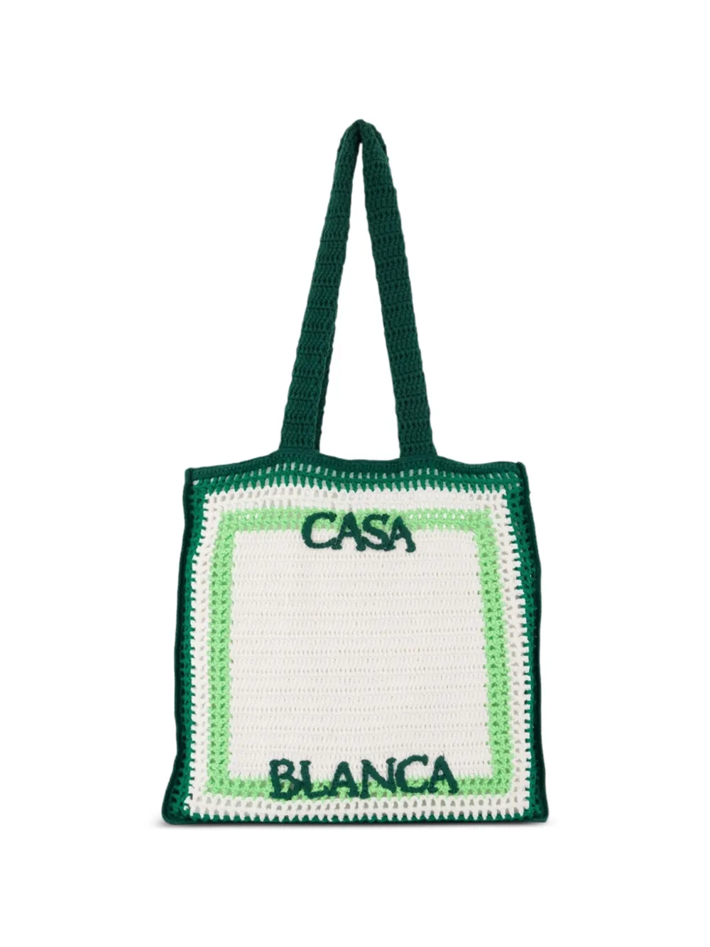 Casablanca crochet cotton tote bag - Green