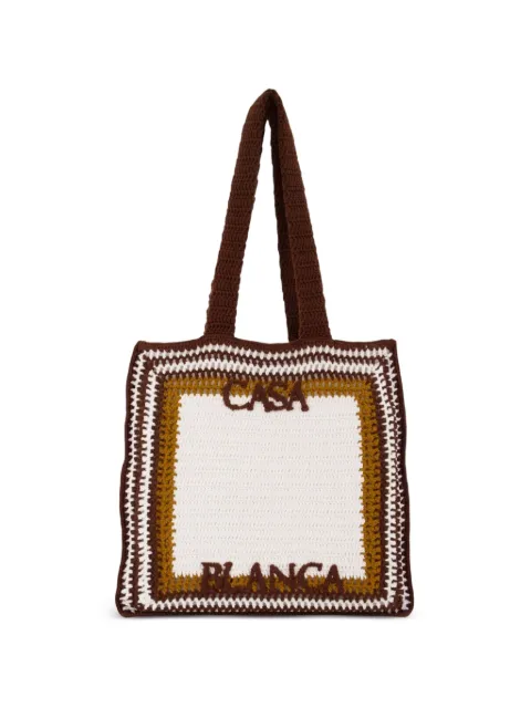 Casablanca crochet-knit cotton tote bag