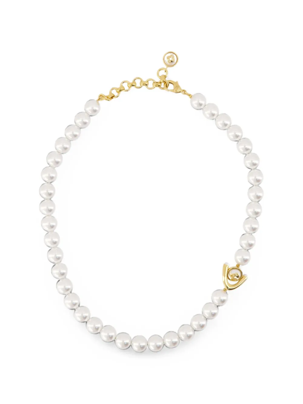 Casablanca Lotus faux-pearl necklace - Gold