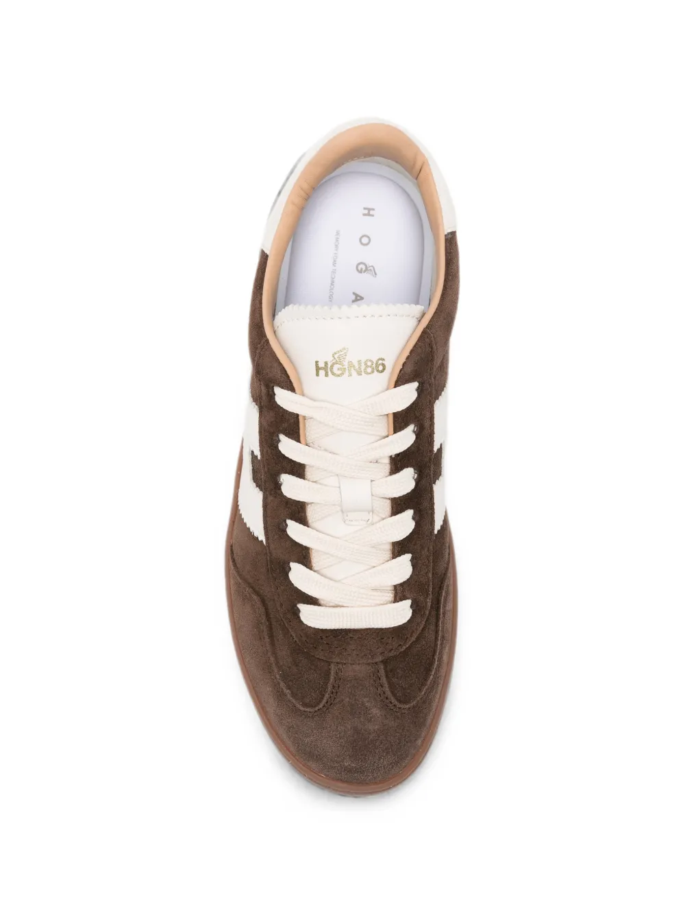Hogan Cool logo-patch leather sneakers Bruin
