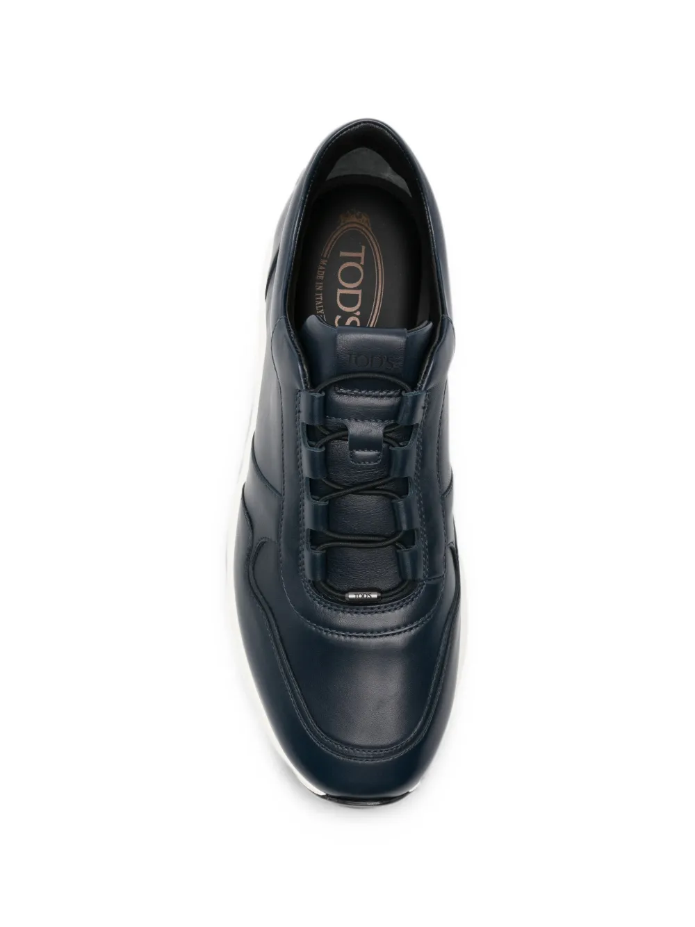 Tod's elasticated-lace leather sneakers Blauw