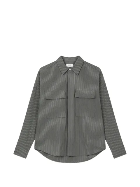 TOMBOY striped chest-pockets cotton shirt