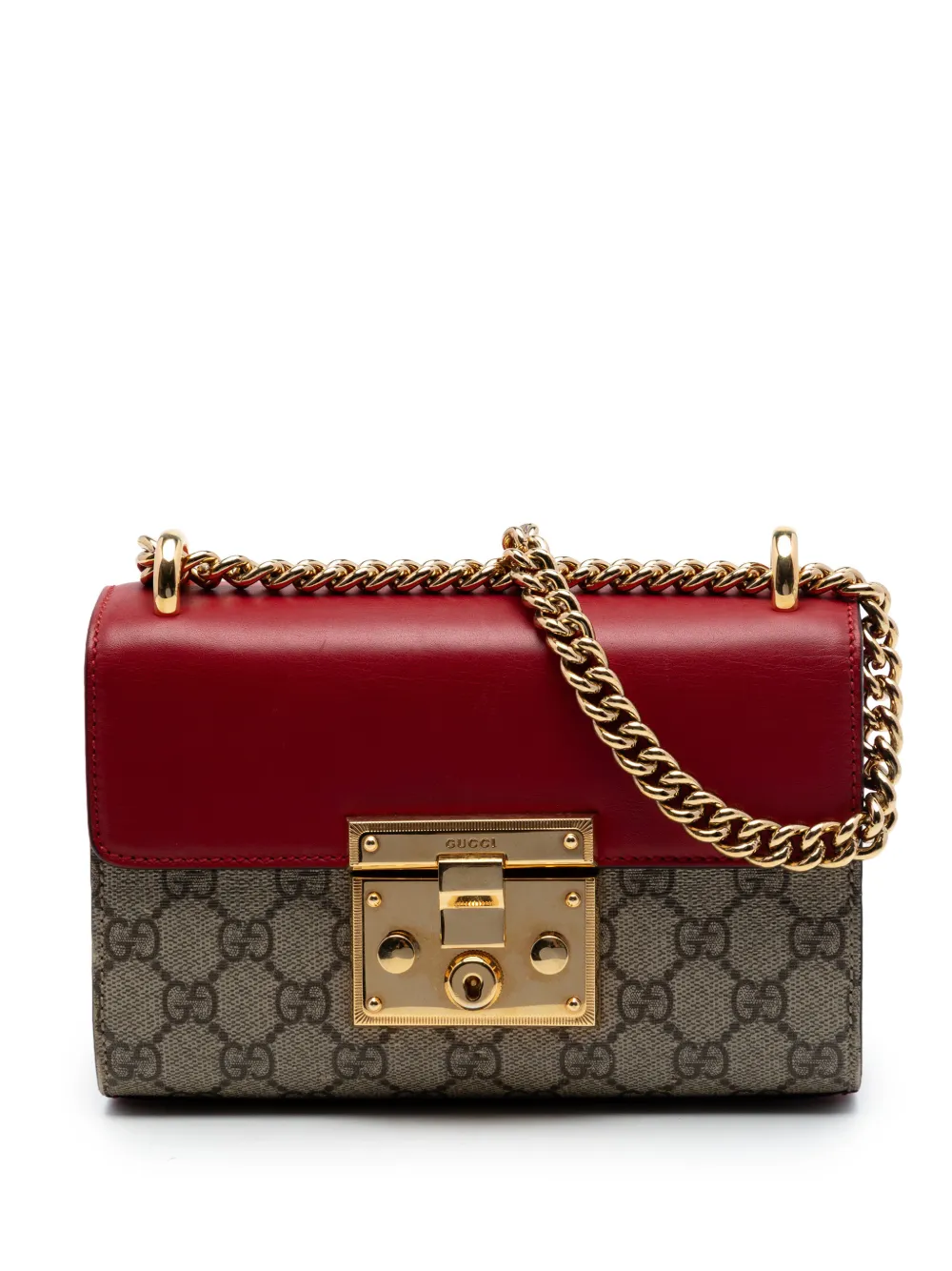 Gucci Pre-Owned 2016-2026 Small GG Supreme Padlock crossbody bag - Rosso