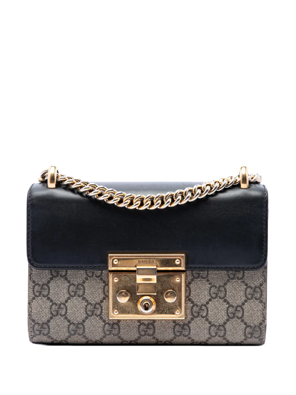 Gucci Pre-Owned 2016-2026 Small GG Supreme Padlock crossbody bag - Nero
