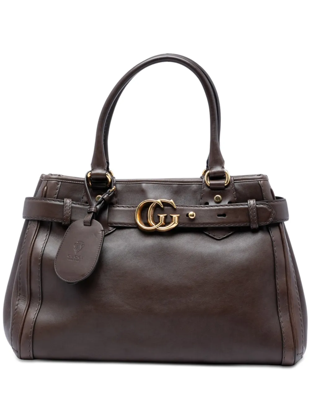 Gucci Pre-Owned 2016-2026 Calfskin Interlocking G Running tote bag - Marrone