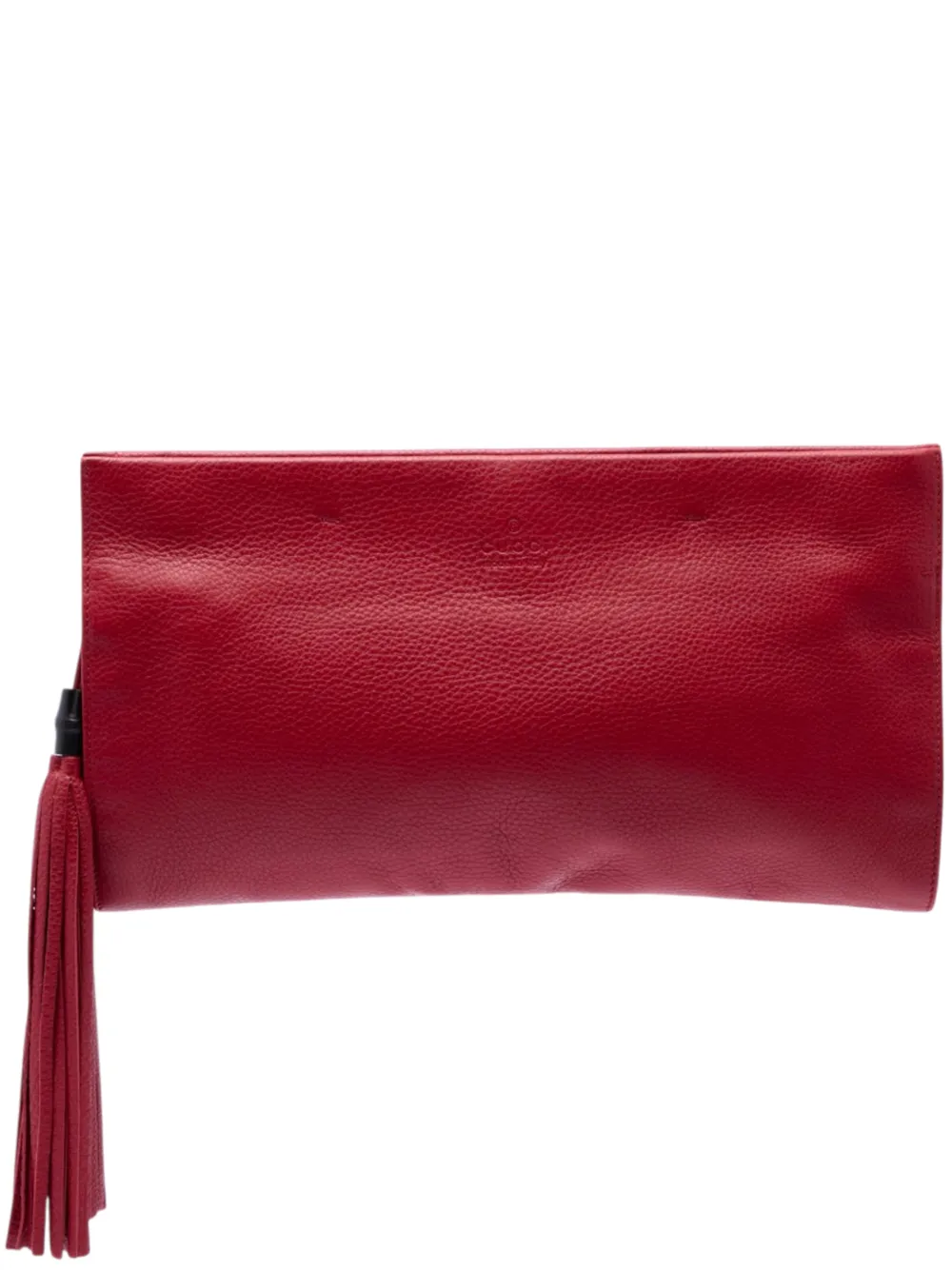 Gucci Pre-Owned 2016-2026 Leather Bamboo Tassel clutch bag - Rosso