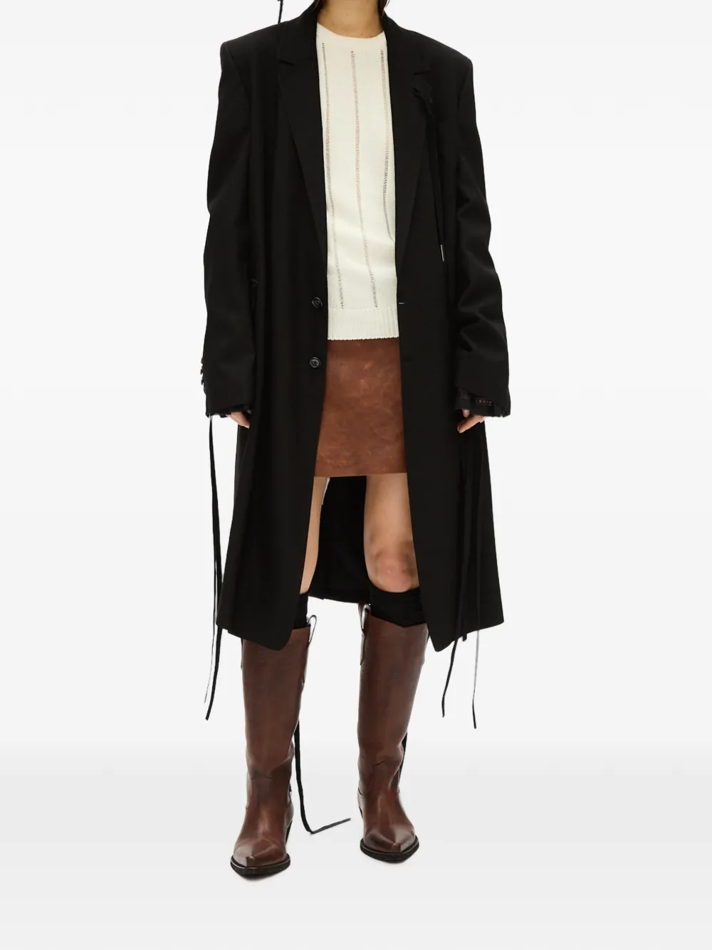 Ann Demeulemeester Open-knit Sweater in White, view 2