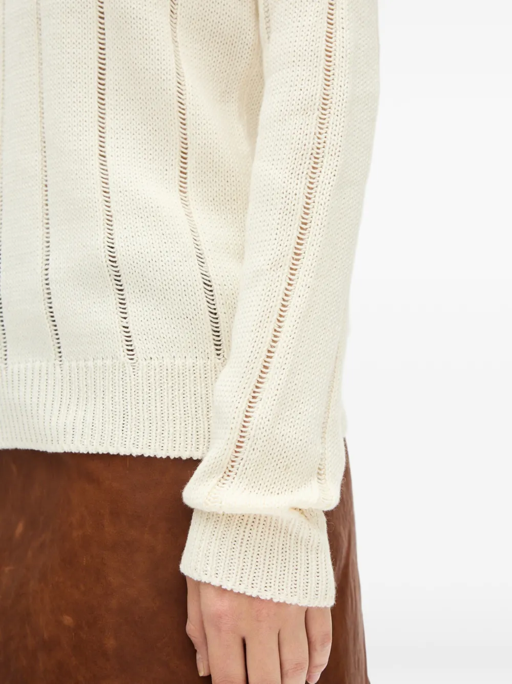 Ann Demeulemeester Open-knit Sweater in White, view 5